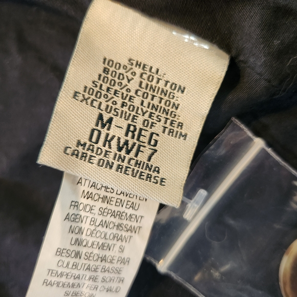 Women's Double Breasted Navy Blue Corduroy Belted Trenchcoat Size Medium - Picture 12 of 14